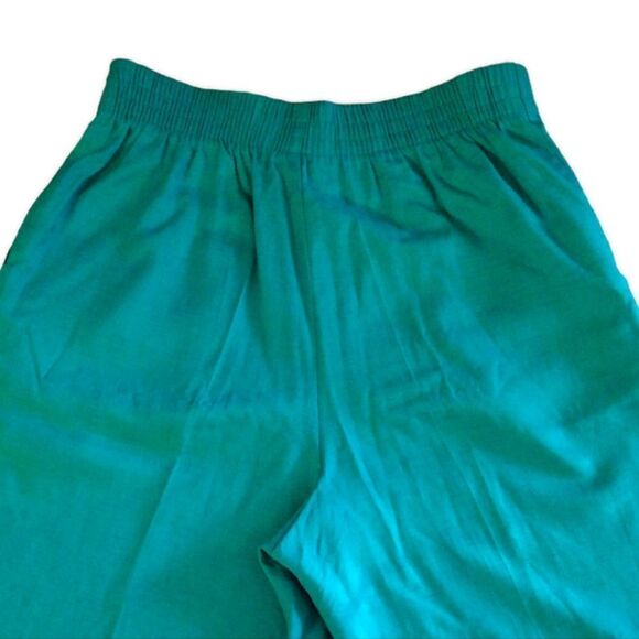 VTG Ellen Figg Green Ultra High Rise Linen Blend Bermuda Mom Shorts SZ 10 - Picture 9 of 16